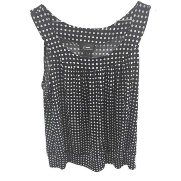 Byer California Women's Tank Top Black White Polka Dots Loose Size XL - Picture 1 of 10